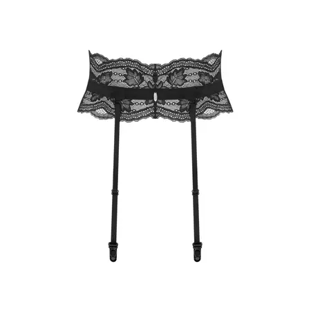 Obsessive Nutris Black Lace Garter Belt M/L - Adjustable, Elegant Design