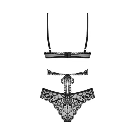 Obsessive Blomentis Elegant Lace Lingerie Set Black M/L