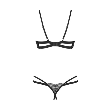Obsessive Nutris Black 2-Piece Open Design Lingerie Set XS/S