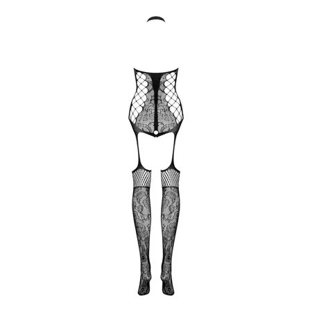 Obsessive F240 Bodystocking Black XL/2XL - Botanical Mesh Design
