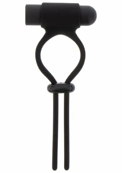 Shots Vibrating Adjustable C-Ring Silicone USB Waterproof Black