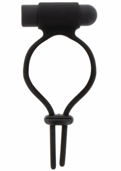 Shots Vibrating Adjustable C-Ring Silicone USB Waterproof Black
