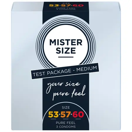 MISTER SIZE Condom Test Box 53-57-60 mm M/L/XL Ultra-Thin Vegan 3 pcs