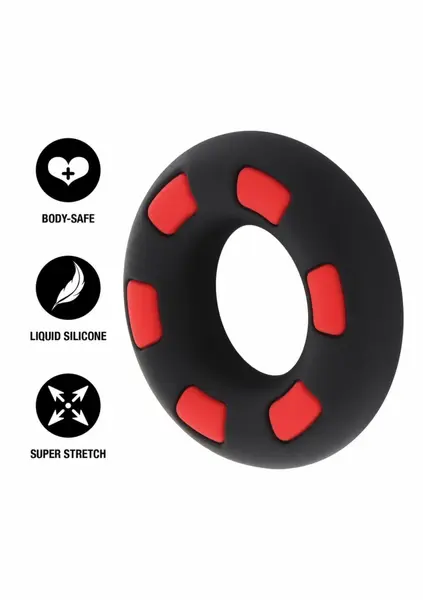 Super Stud C-Ring Liquid Silicone Textured Comfort Black