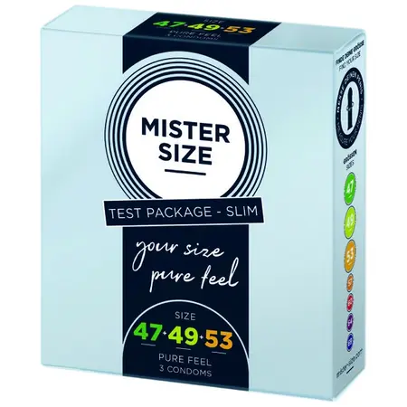 Mister Size Test Box Condom Set 47/49/53 mm Ultra-Thin Vegan 3 pcs