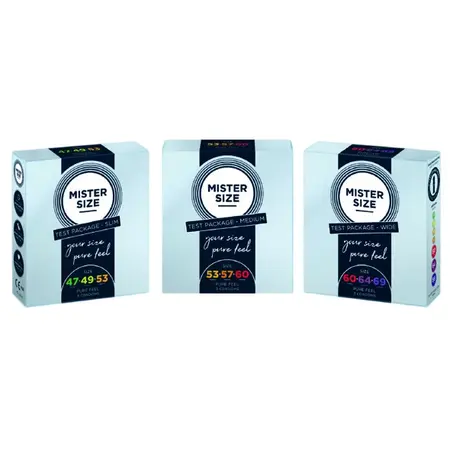 Mister Size Test Box Condom Set 47/49/53 mm Ultra-Thin Vegan 3 pcs