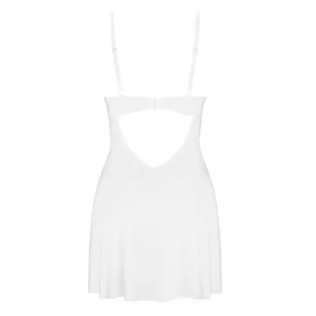 Obsessive Alissium Chemise & Thong White Set XS/S - Elegant Minimalism