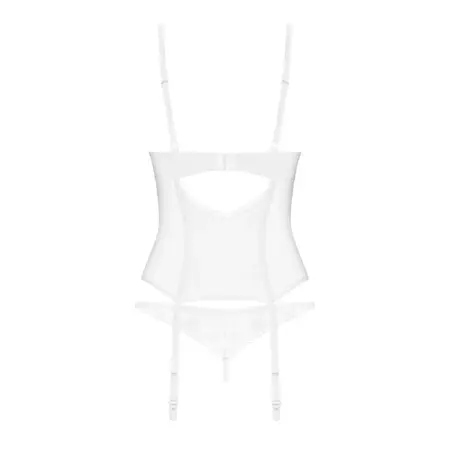 Obsessive Alissium White Corset Set M/L with Lace Accents