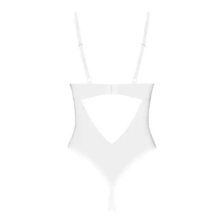 Obsessive Alissium Open Design Bodysuit White XS/S Geometric Lace