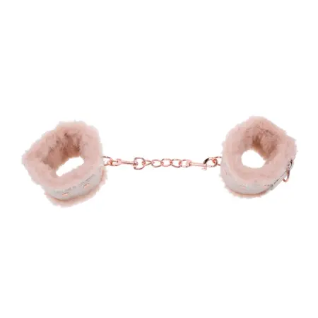 Sportsheets S&M Peaches ‘n CreaMe Faux Fur Handcuffs Cream Adjustable