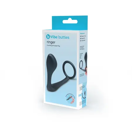 b-Vibe Ringer Intimate Silicone Ring & Plug Green Waterproof Set
