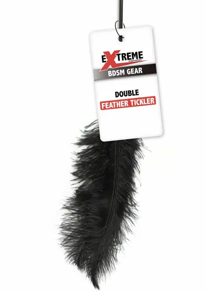 HIDDEN DESIRE Double Feather Tickler Black - Dual-Ended Feather Wand