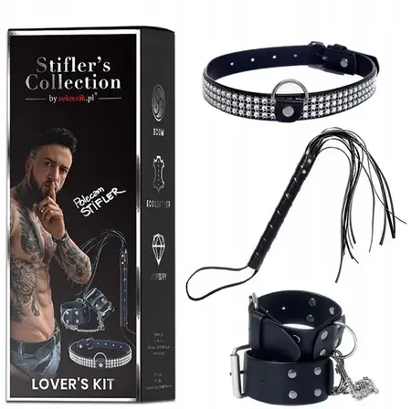 Sekrecik Stifler's Collection Intimate Set - Handcuffs, Collar & Whip