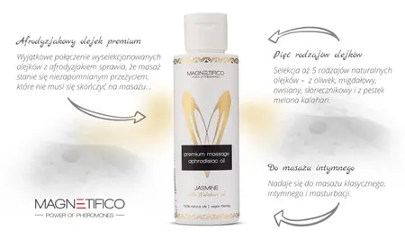 MAGNETIFICO Jasmine Premium Massage Oil 100ml - Vegan, Natural Formula
