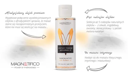 MAGNETIFICO Sandalwood Premium Massage Oil 100ml - Natural Vegan Formula