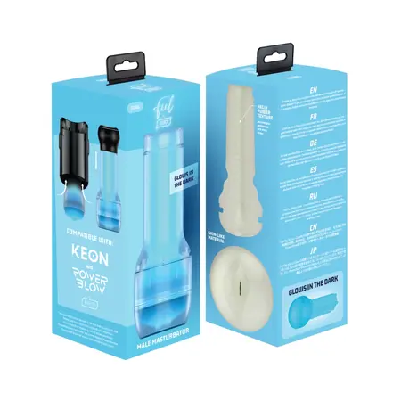 Kiiroo FeelGlow PBC Black - Glow-in-the-Dark Intimate Sleeve, 21 cm
