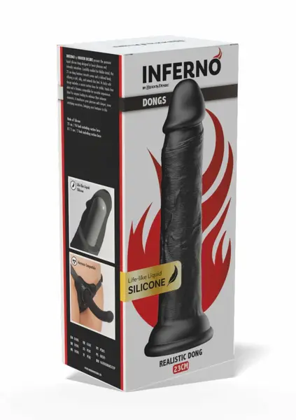 HIDDEN DESIRE INFERNO Liquid Silicone Dong 23 cm with Suction Base