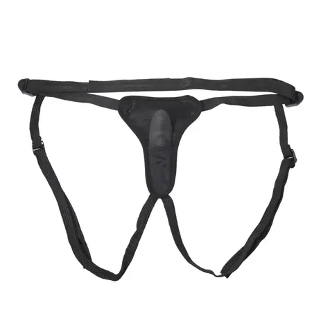 Sportsheets Hidden Pocket Strap-On Set with Remote Vibrator, Black