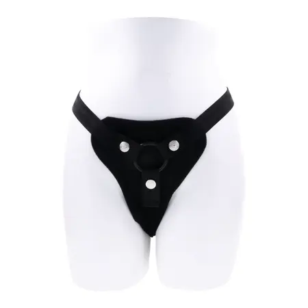 Sportsheets Hidden Pocket Strap-On Set with Remote Vibrator, Black