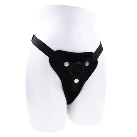 Sportsheets Hidden Pocket Strap-On Set with Remote Vibrator, Black