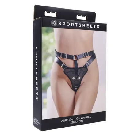 Sportsheets Aurora High Waisted Harness Adjustable Black 60” Max