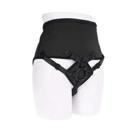 Sportsheets High Waisted Corset Harness Black Adjustable 28-60