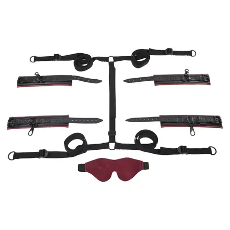 Sportsheets Saffron Under the Bed Adjustable Restraint System Red/Black