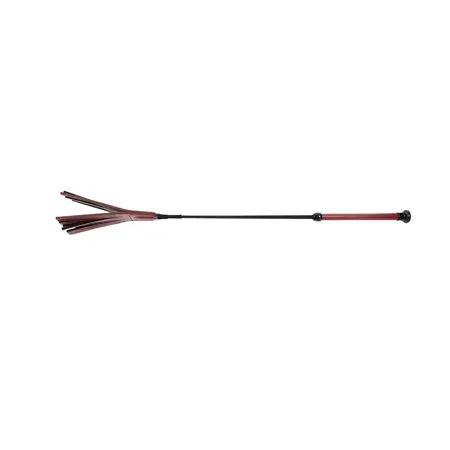 Sportsheets Saffron Fringe Crop - Red & Black, 23.75'' Dual-Layer Tip