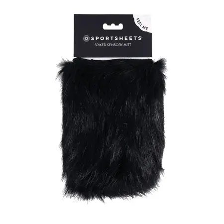 Sportsheets Spiked Sensory Mitt - Black, Faux Fur, Universal Fit