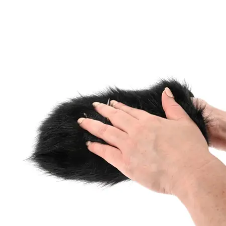 Sportsheets Spiked Sensory Mitt - Black, Faux Fur, Universal Fit