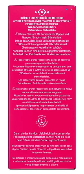 Durex Pleasure Me 40 pcs Textured Latex Condoms Anatomical Shape