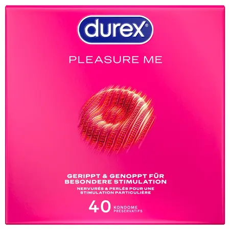 Durex Pleasure Me 40 pcs Textured Latex Condoms Anatomical Shape