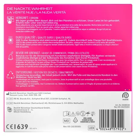 Durex Pleasure Me 40 pcs Textured Latex Condoms Anatomical Shape