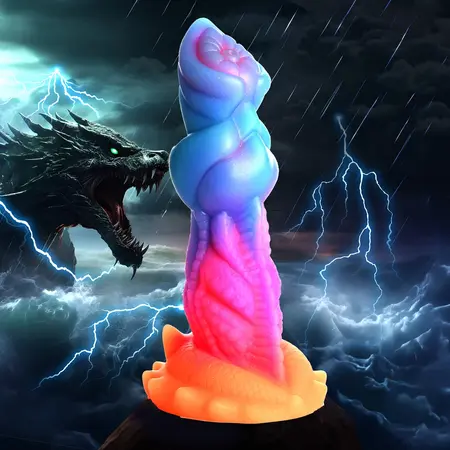 Blush Novelties Aqua Cock Silicone Model Glow-in-the-Dark Blue 20 cm