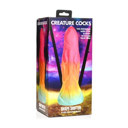 XR Brands Shape Shifter Alien Silicone Model with Suction Base, Multicolor