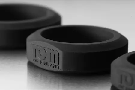 XR Brands 3-Piece Silicone Ring Set - Flexible Sizes, Black