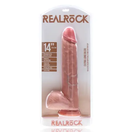 RealRock XL анатомично дилдо с основа, телесно, 35,5 см
