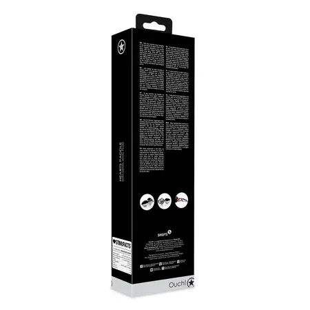 Ouch! Hearts Paddle & Metal Plug Set Black - Chain-Linked Design