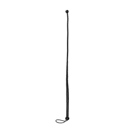 EasyToys PU Leather Whip Black 122cm with Knot Handle Detail