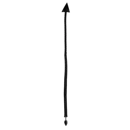 Ouch! Metal Plug with PU Leather Devil Tail - Black, Medium Size