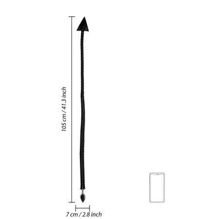 Ouch! Metal Plug with PU Leather Devil Tail - Black, Medium Size