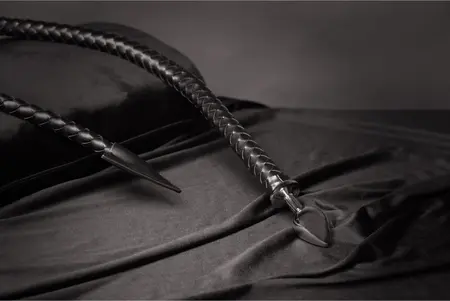 Ouch! Metal Plug with PU Leather Devil Tail - Black, Medium Size