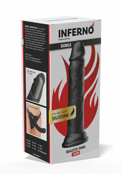 Inferno дилдо от течен силикон с вендуза, 19 см – модел 2