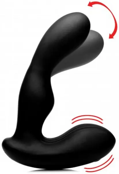 XR Brands P-Stroke Prostate Wellness Device 7-Function Black Silicone