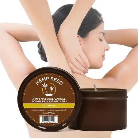 Earthly Body Nag Champa 3-in-1 Massage Candle 170g - Aromatic Oil System