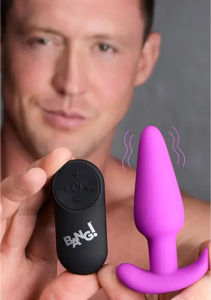 BANG Silicone Remote-Controlled Vibrating Plug, 21 Modes, Waterproof