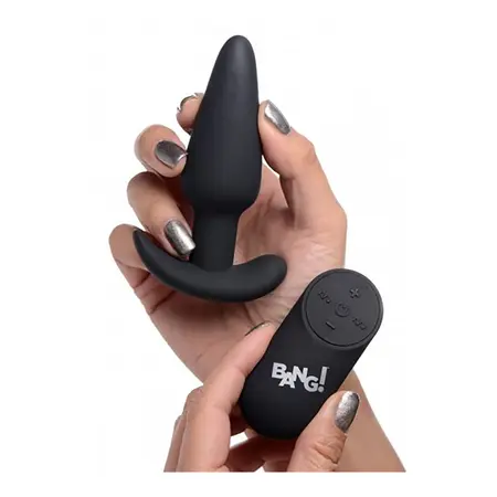 BANG Remote-Controlled Silicone Plug - 21-Mode Waterproof, Black