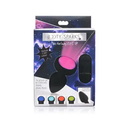 XR Brands Vibrating LED Plug Small - Silicone, 7 Modes, Remote Control