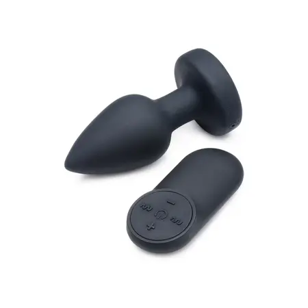 XR Brands Vibrating LED Plug Small - Silicone, 7 Modes, Remote Control