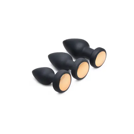 XR Brands Vibrating LED Plug Small - Silicone, 7 Modes, Remote Control